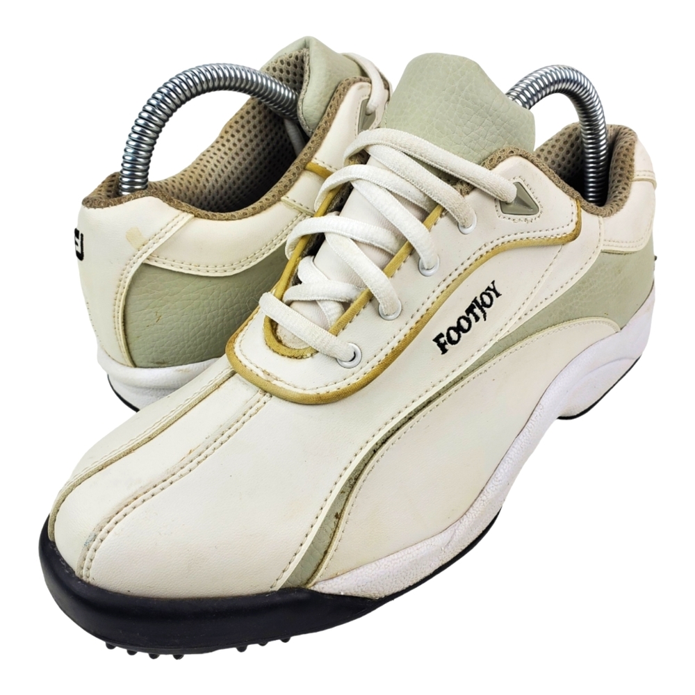 FootJoy Women's Cream and Light Olive Athletic Golf Shoes